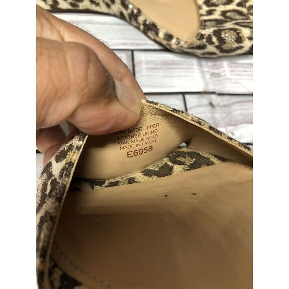 J. Crew Leopard Print Metallic Laila Leopard Wedge Ankle Strap Sandals Women 8M - Picture 9 of 16